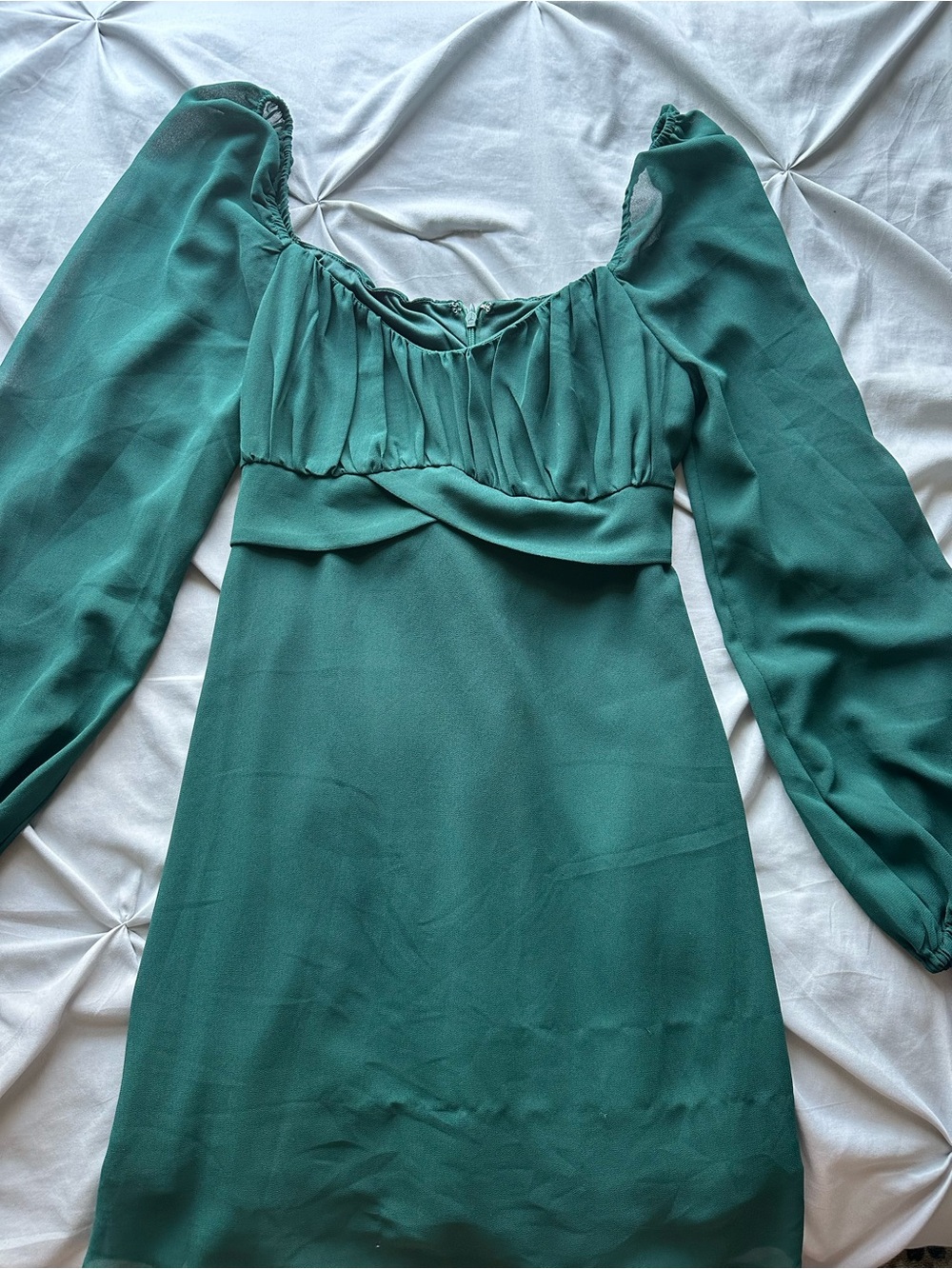 Better Be Teal Green Long Sleeve Mini Dress